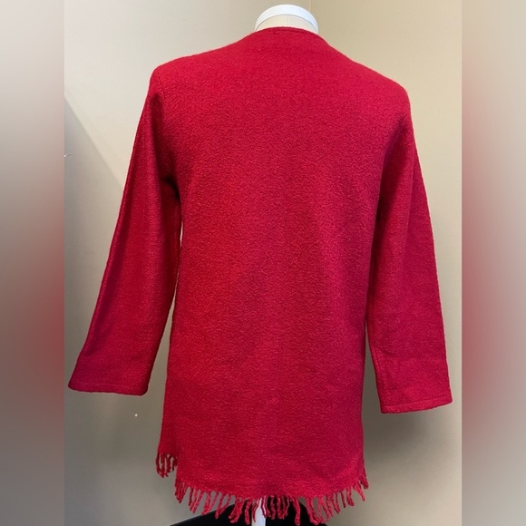 Proportion Petite 100% Wool fire engine red fringe theatre coat women’s size XS - Picture 5 of 9